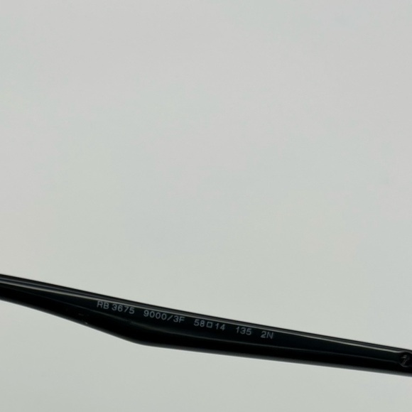 Ray Ban 0RB3675 Black Blue Sunglasses Unisex  Aviator 58mm New - Picture 11 of 13